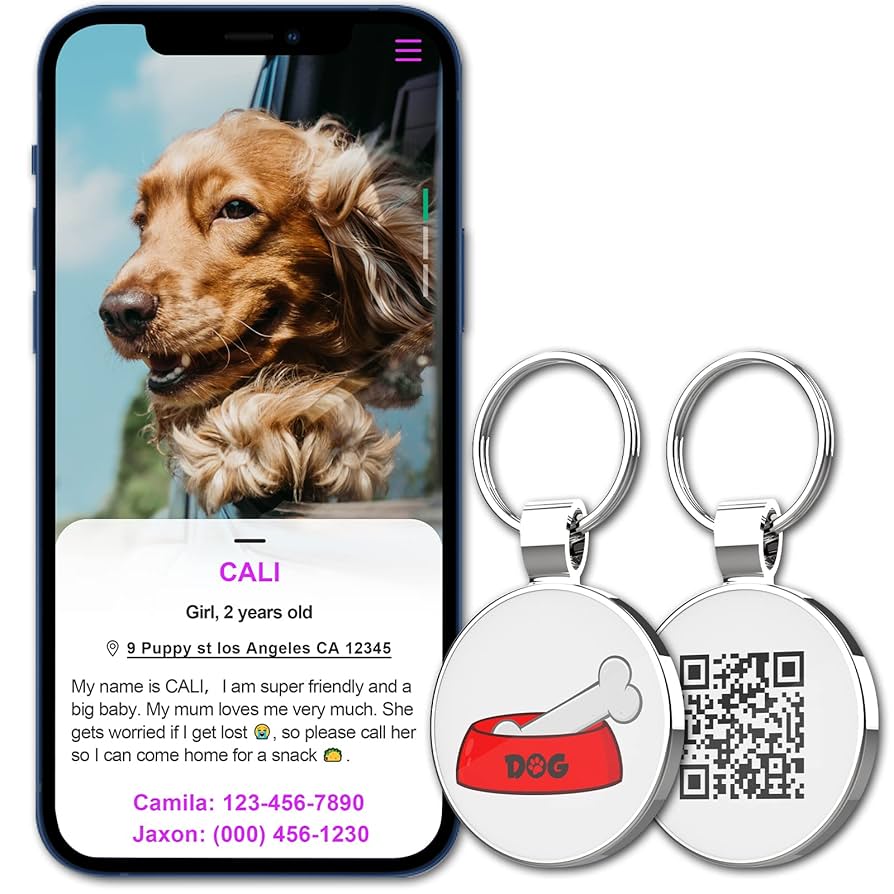 Amazon.com : MYLUCKYTAG QR Code Dog Tags - Scan for Instant